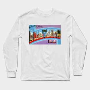 Greetings from Elizabeth, NJ - Vintage Large Letter Postcard Long Sleeve T-Shirt